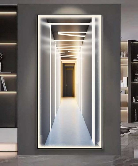 3D Effect Black Frame Modern Classic Style With Lighting